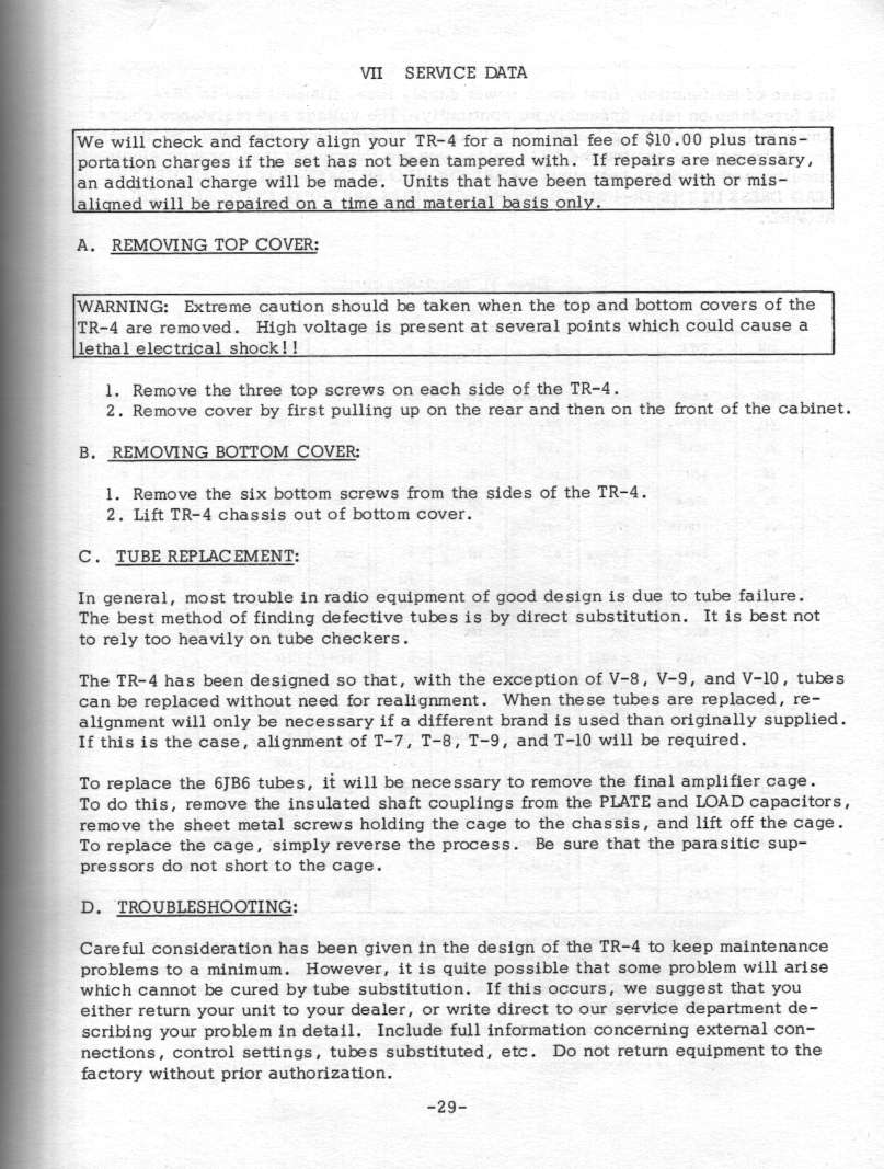 Manuel D'utilisation Drake TR-4C - Neuf - Radio Amateur